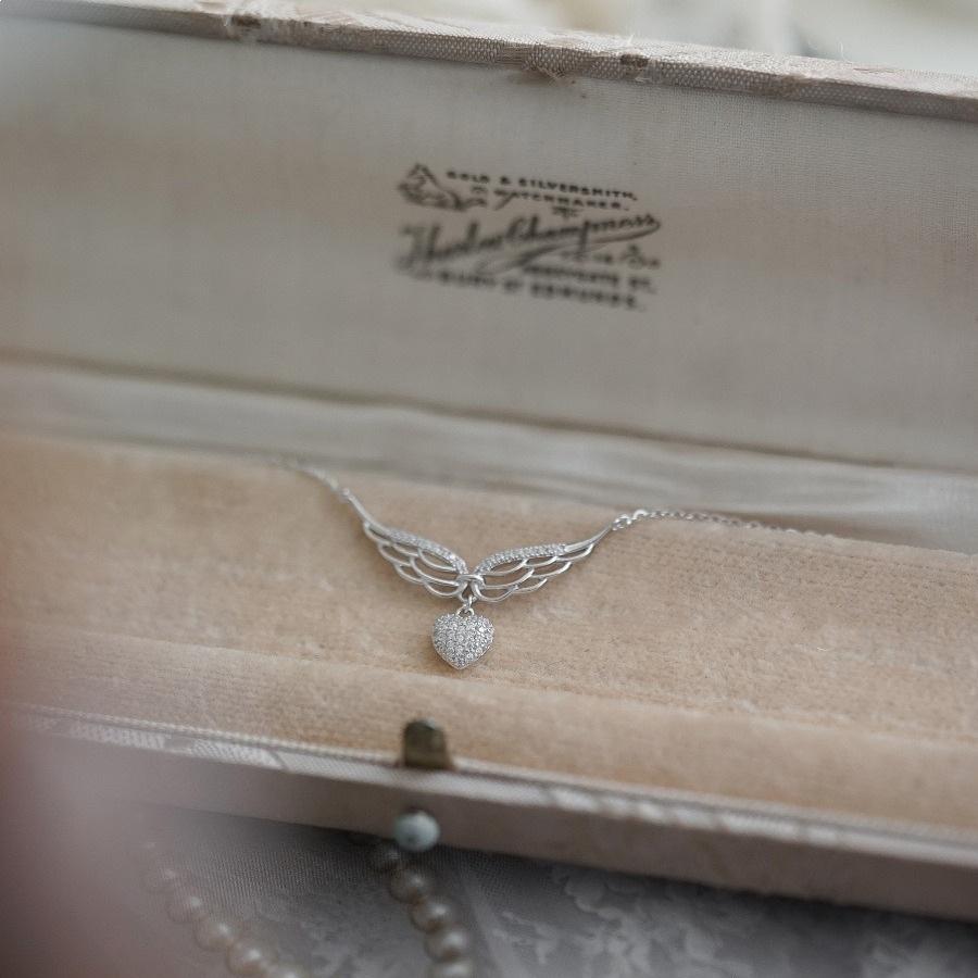 Angel's Wings: S925 Sterling Silver Heart & Zircon Wing Pendant Necklace for Women