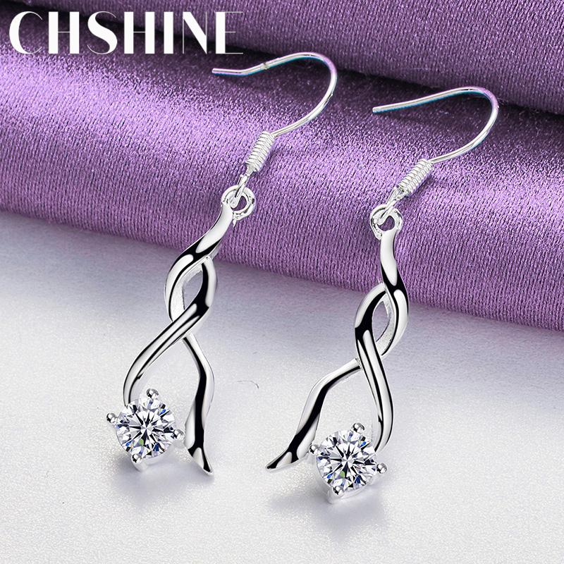 CHSHINE 925 Sterling Silver Charming Zircon Earrings For Women Fashion Jewelry