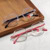 New Anti Blue Presbyopic Glasses Polygonal Frameless Integrated Fashion Presbyopic Glasses High Definition Business Glasses