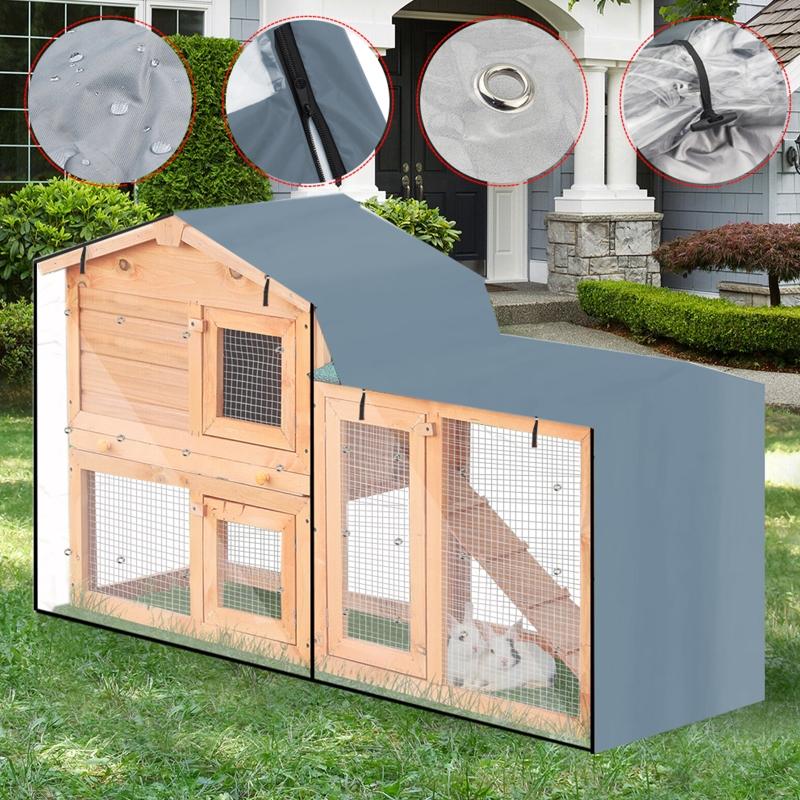 Heavy Duty Waterproof Dustproof Rabbit Cage Cover 210D Oxford Fabric S/L