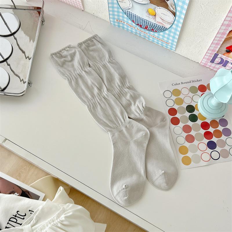 Dui Dui Thin Summer Socks, Combed Cotton, Breathable and Sweet Women's Shoes, Ballet Sock Style, Solid Color Calf Socks, Versatile
