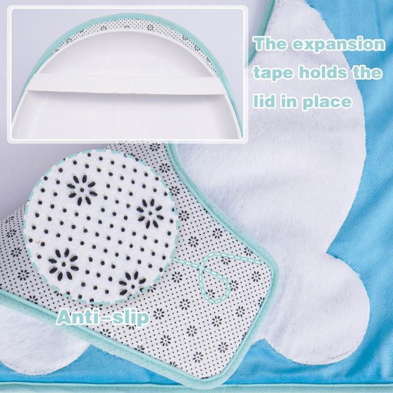 Elastic Easter Rabbit Toilet Seats Cover and Toilet Rugs U Shaped Adds a Touch of Fun to Your Bathroom Decoration