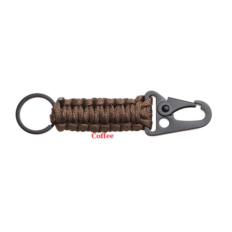 Outdoor Keychain Ring Camping Carabiner Military Paracord Cord Rope Camping Survival Kit Emergency Knot Bottle Opener Tools