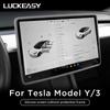 For Tesla Model 3 Y Car Accessories Central Control Navigation Screen Silicone Protection Frame Tempered Film Protective