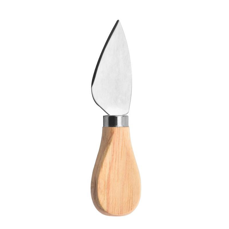 Stainless Steel Cheese Knife & Cutter Set (6 pcs) with Wooden Handles - Includes Butter & Pizza Cutters, Baking Tools
