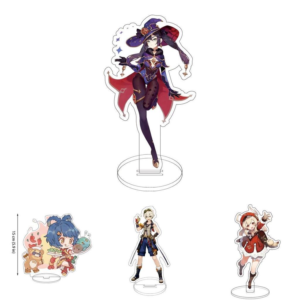 Genshin Impact Barbatos Keqing Barbara Hutao Acrylic Figure Stand Ideal For Decor