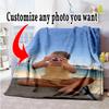 Customize Photos Customize Image Blanket Cozy Personalized Blanket Soft & Cozy Perfect for Nap Seaside Couch Home Decor All-Season Use