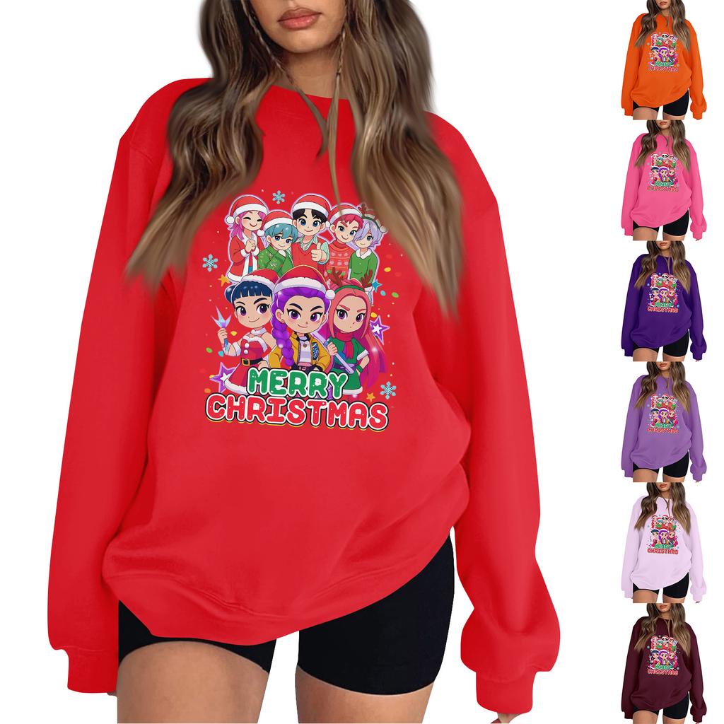 Women's Fashion Long-Sleeve Pullover Sweatshirt With Fun Movie-Themed Print