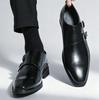 Classic Retro Dress Men's Mk Leather Shoes With Pointed Toe Buckle Business Office Wedding Comfortable Men's Oxfords Shoes
