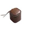 Multifunctional Small Square Coin Purse Leather Mini Storage Bag Retro Zipper Wallet  Travel
