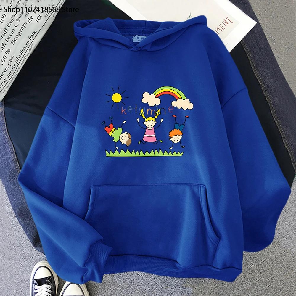 KETAMIN Hoodies Pferd Y2k Grafik Sweatshirt Übergroße Streetwear für Damen/Herren Kleidung Harajuku Retro Kleidung