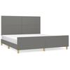 Vidaxl Bed Frame Without Mattress, Dark Gray, 160X200 Cm, Upholstered