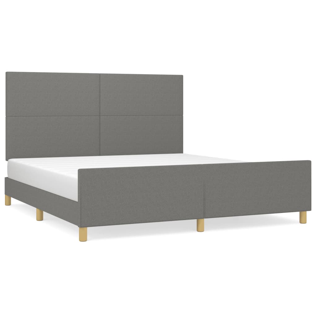 Vidaxl Bed Frame Without Mattress, Dark Gray, 160X200 Cm, Upholstered