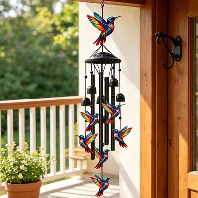 Metall-Windspiel zum Aufhängen Windspiele für Draußen Schmetterling/Roter Vogel/Kolibri Garten Terrasse Hinterhof