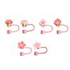 6 Pack Silicone Straw Caps Decorative Accessaries Flower Straw Caps Silicone Texture Straw Tip Suitable for Straw