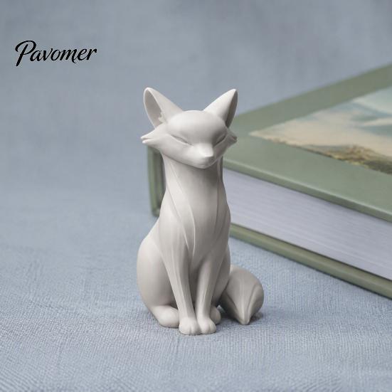 Contemporary Living Room Decor 3D Printed Minimalist Fox Sculpture, Elegant Figurine, Matte Modern Artistic Home Styling Items Desktop Ornament
