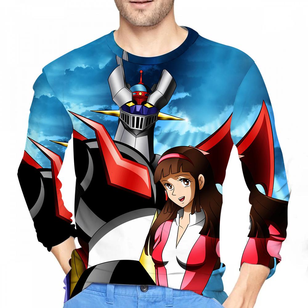 Mazinger Z Anime Robot 3D Print T-Shirt Men Women Casual Long Sleeve T Shirts Oversized Harajuku Male Tees Tops Man Clothing