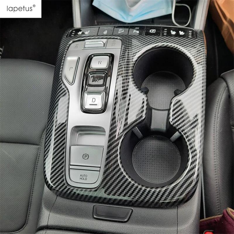 Dashboard Panel / Gear Shift Water Cup Panel / Head Light Cover Trim For Hyundai Tucson NX4  -  Carbon Fiber Accessories
