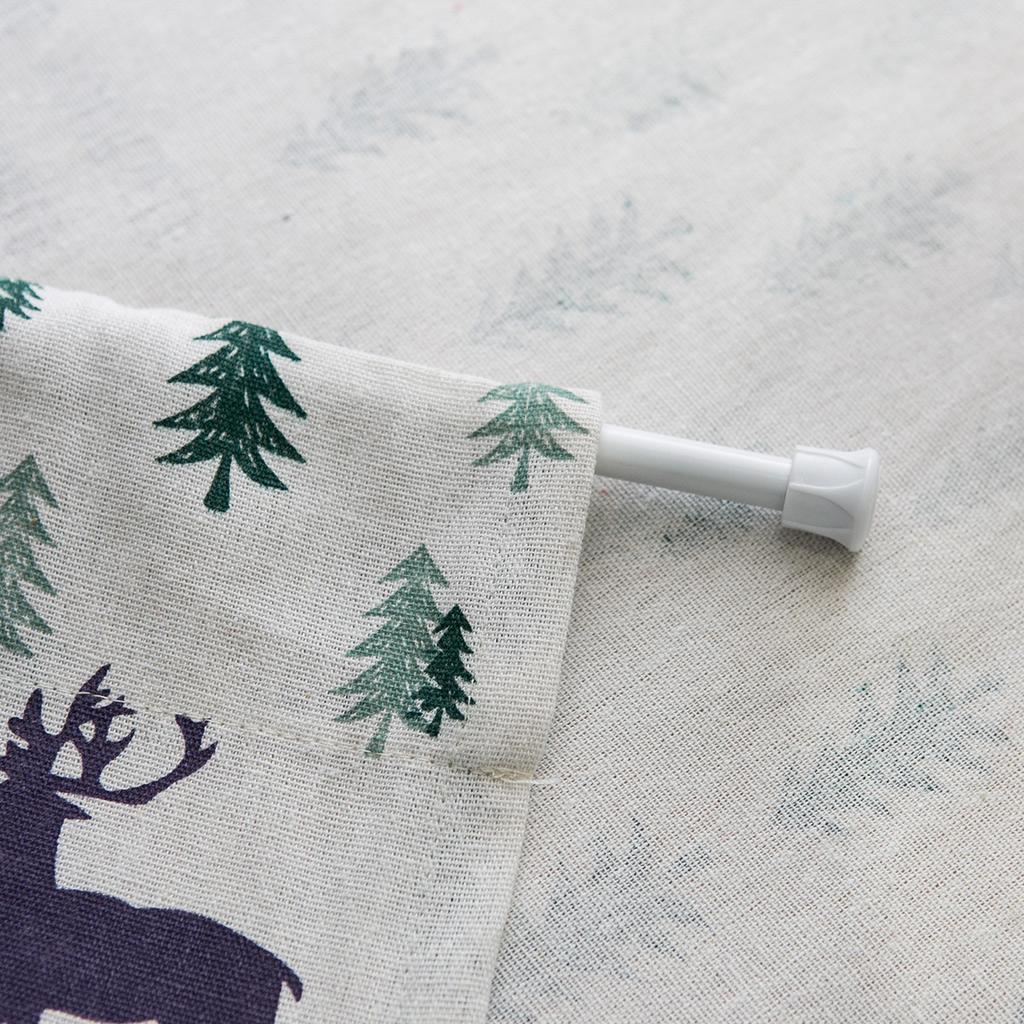 Korean Deer Printing Christmas Tree Door Curtain Hanging Curtain Partition Curtain Fabric Feng Shui Curtain Bathroom Half Curtain Does Not Contain Rod