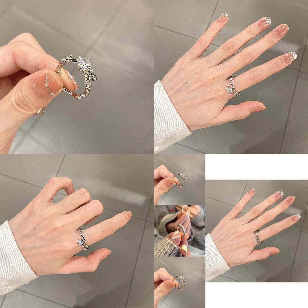 Elegant 2022 New Branch Design Zirconia Open Ring For Women Unique And Chic Jewelry