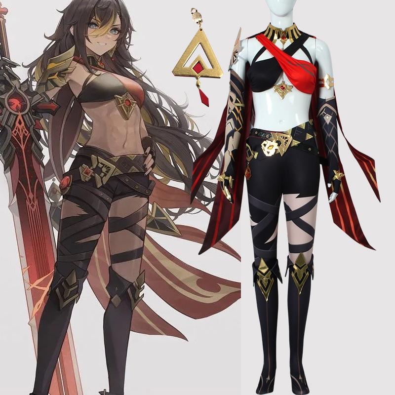 Impact Genshin Dehya Cosplay Costume Suit Game Anime Sexy Party Outfit Halloween