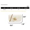 Gucci GG Marmont Gold Logo Distressed Quilted Leather Mini Crossbody Bag Women Bags White 476433-DSVRT-9022