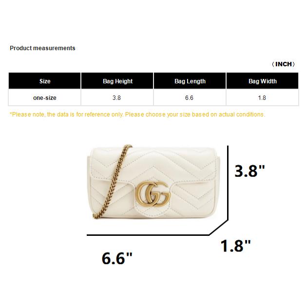 Gucci GG Marmont Gold Logo Distressed Quilted Leather Mini Crossbody Bag Women Bags White 476433-DSVRT-9022