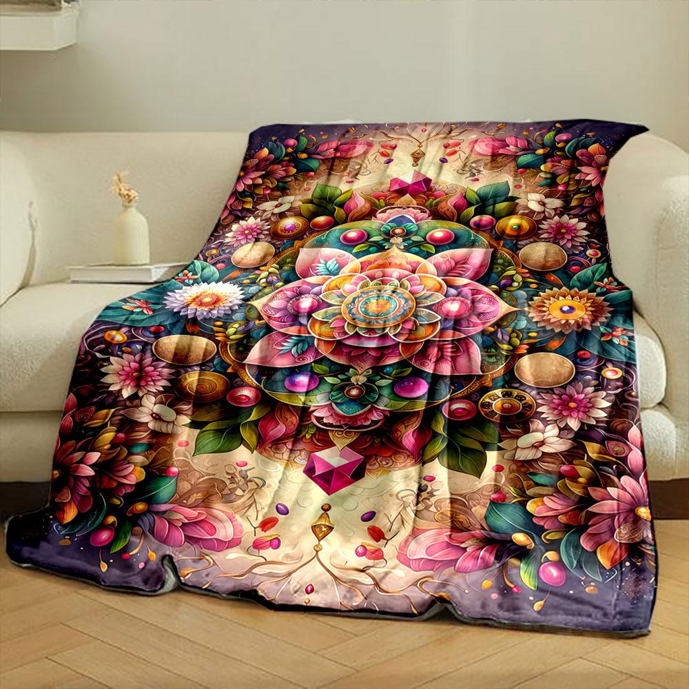 Mandala Blume Edelstein Decke Schlafzimmer Decke für Wohnzimmer Sofa Mittagspause Weicher Überwurf für Freundes Festival Geschenk