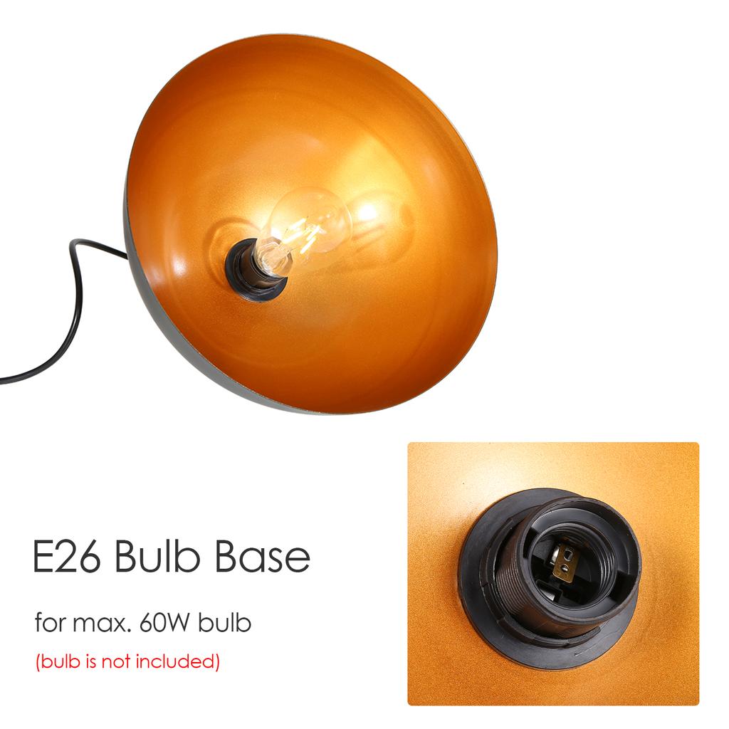 Tomshine Plug-in Metal Pendants Light Classic Black Lampshades Industrial Hanging Ceiling Lamp with