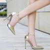 Fashion pointed head shallow mouth sandals are not tired women's single shoes spring and summer new sexy stiletto high heels women