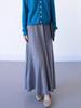 2025 Autumn/Winter Women's A-line Pleated Knit Skirt - Long, Simple, Big Hem Umbrella Design