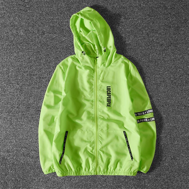 Men s Lightweight Summer Sun Protection Jacket - Plus Size, Student & Couple Outdoor Wear 2XL флуоресцентный зеленый