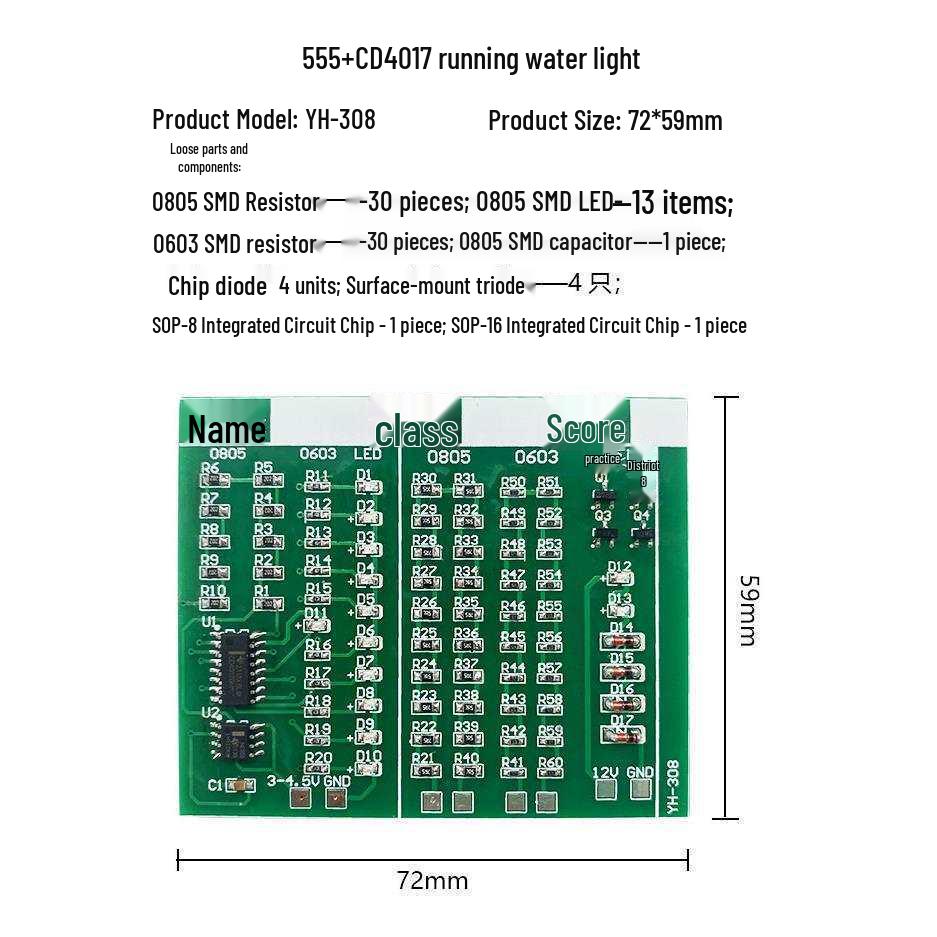 SMD Component Soldering Practice Board Kit – DIY Electronic Training for Electricians