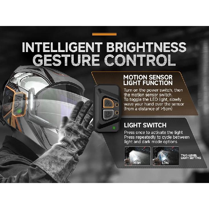 ANDELI Auto Darkening Welding Helmet with Large Viewing True Color Welding Mask 6 Arc Sensor 1/1/1/2 for Welding Cut Grind Area
