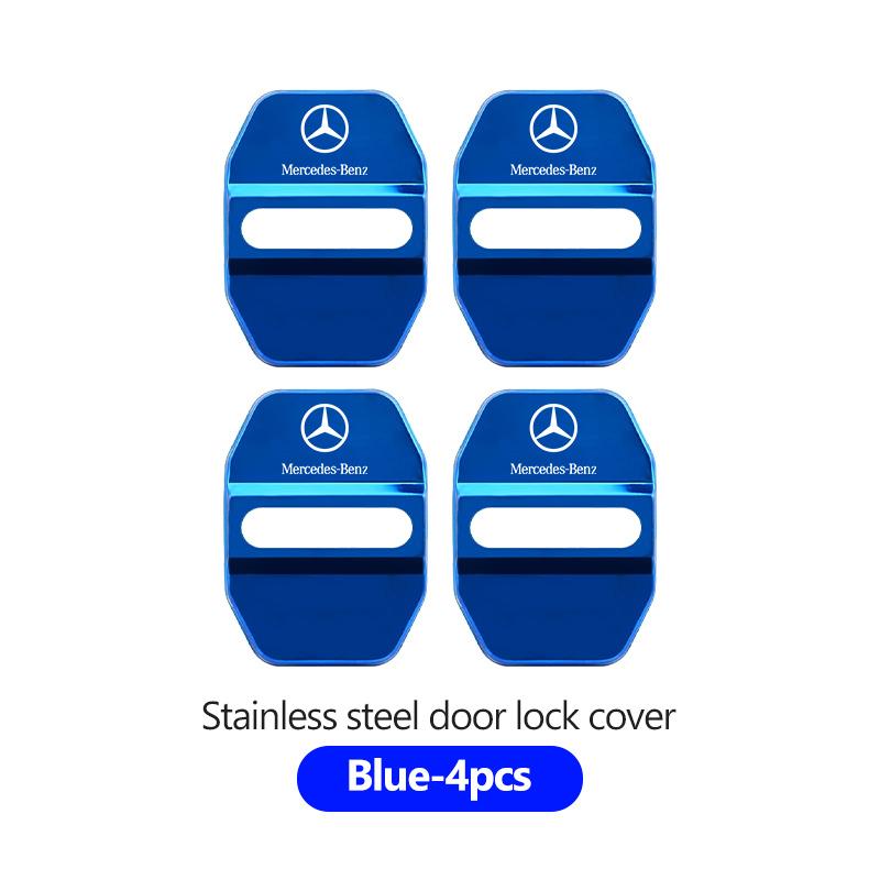 For Benz 4PCS Fashion Stainless Steel Car Covers Door Lock Protecting Cover Exclusive AMG W124 W203 W204 SPRINTER V CLASS VIANO