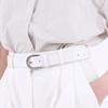 W23 Mac Basic Round Buckle Real Leather Belt White