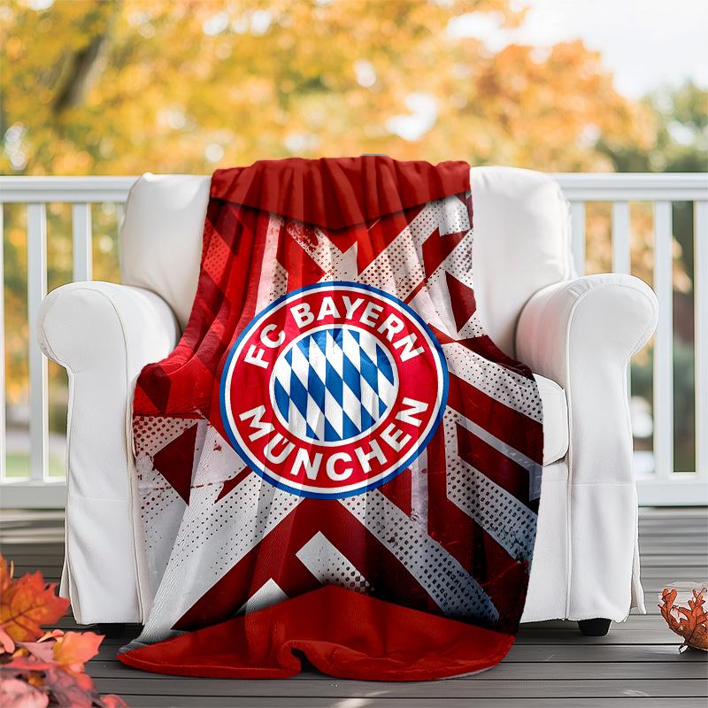 1pc B-Bayern Munich (7) Theme Blanket - Digital Print, Polyester, Cozy for All Seasons, Perfect for Outdoor, and Travel