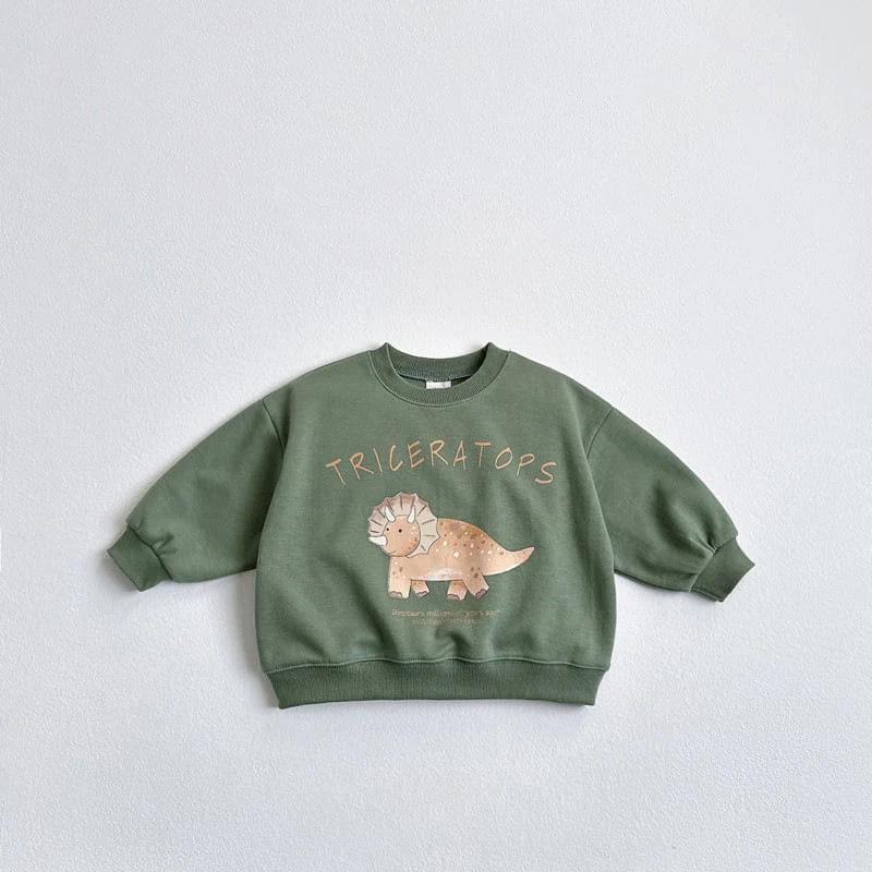 

Kids Korean Style Cartoon Dinosaur Hoodie - 2025 Autumn New Arrival Casual Pullover for Boys and Girls. 120 cm зелений