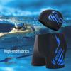 Men's Quick-Dry Boxer Swimsuit Set with Swim Cap, Plus Size, Printed Design, Ideal for Swimming and Hot Springs Sports.