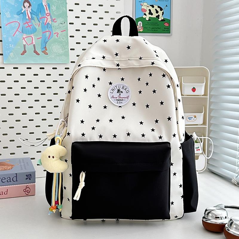Schoolbag Japanese ins Small fresh and sweet schoolbag Fashion versatile Middle school student backpack Large capacity lightweight backpack