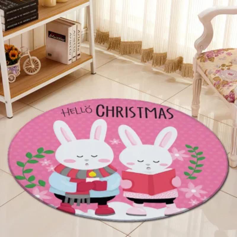 3D Jungle Animals Living Room Area Rug Kids Room Decor Round Carpet Cartoon Children Baby Play Rug Anti-slip Chair Mat Bath Mat
