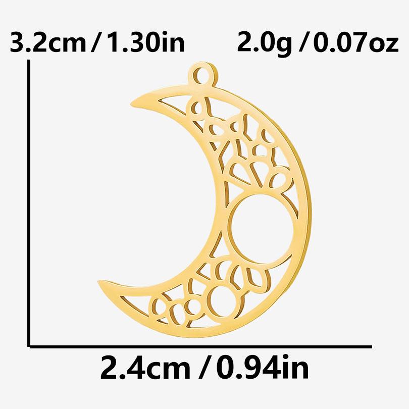 5pcs Gold Color Pvd Stainless Steel Witch Knot Snake Blood Moon Pendants For Jewelry Making Supplies DIY Keychain Earrings Charm