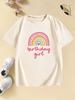 Fashion Rainbow Love Birthday Girl Gothic T Shirts Manga Kids Children's T-shirt Girls Summer Spring Casual Top Tee