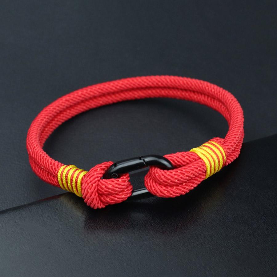 Fashion Double Layer Cord Bracelet Men Red Yellow Striped Wristband For Daily Office Style 7 Colors Options Grade A Rope Braslet