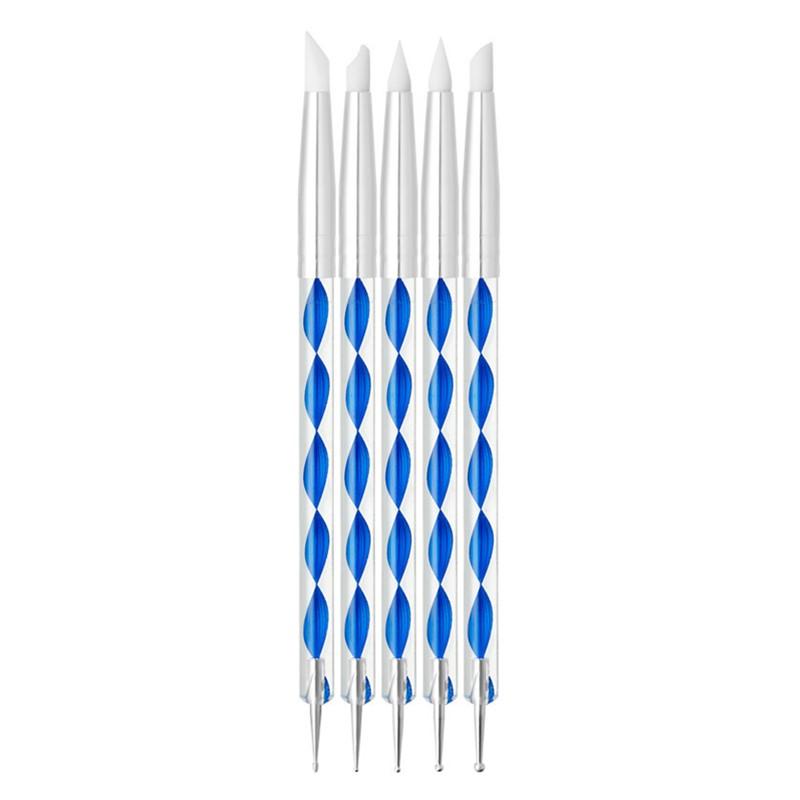 5 Pcs Silicone Clay Sculpting Tool For Brush Modeling Dotting Nail Art Pottery Clay Tool Diy Carving Sculpting Tools Soft Head