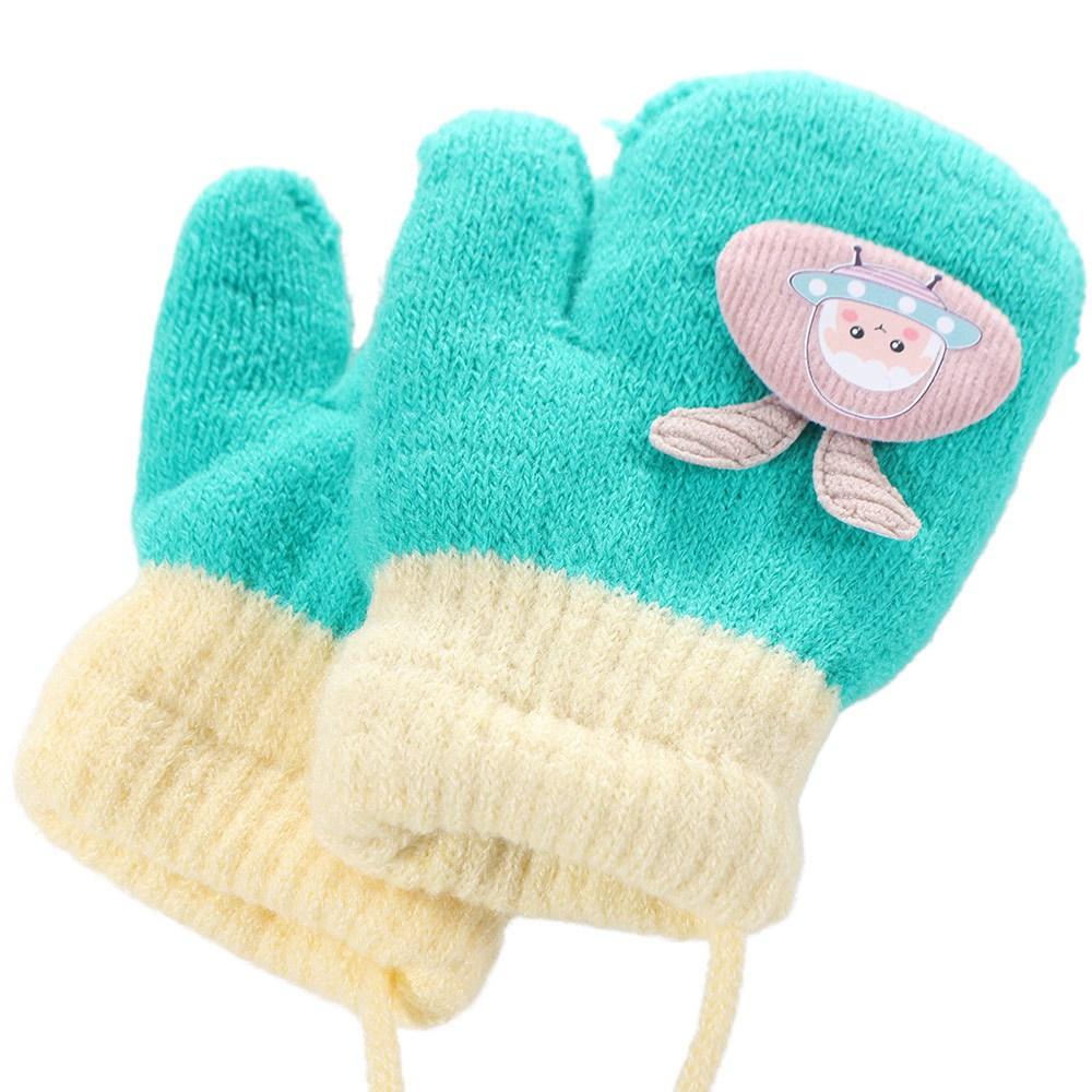 Infant Children Thickened Baby Girls Cartoon Gloves Warm Mittens Knitted Gloves Baby Mittens