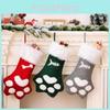 Cute Cartoon Cat Paw Christmas Stocking Colorful Plush Decor For Kids Holiday Spirit
