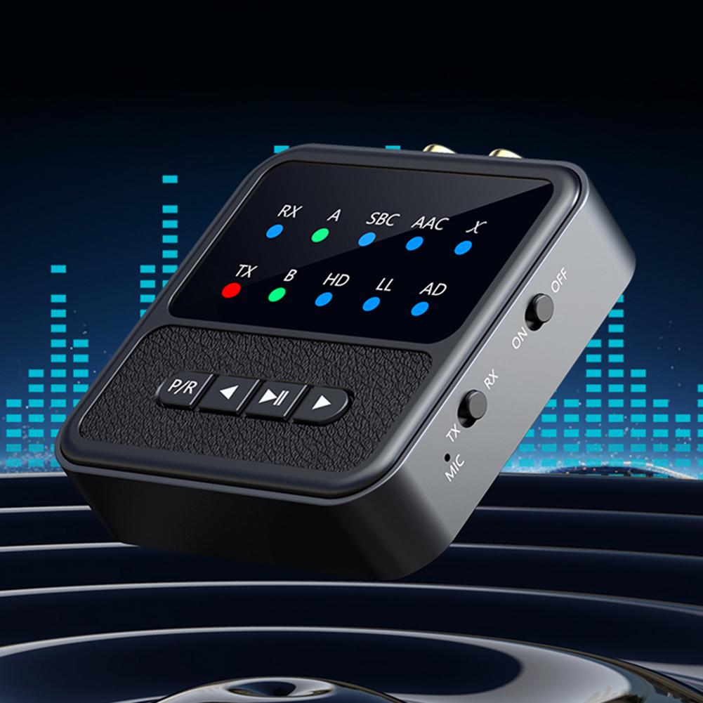 Bluetooth-Compatible Transmitter Receiver LED Display Audio Receiver Transmitter Wireless BT Receiver for Home Stereo/Speakers
