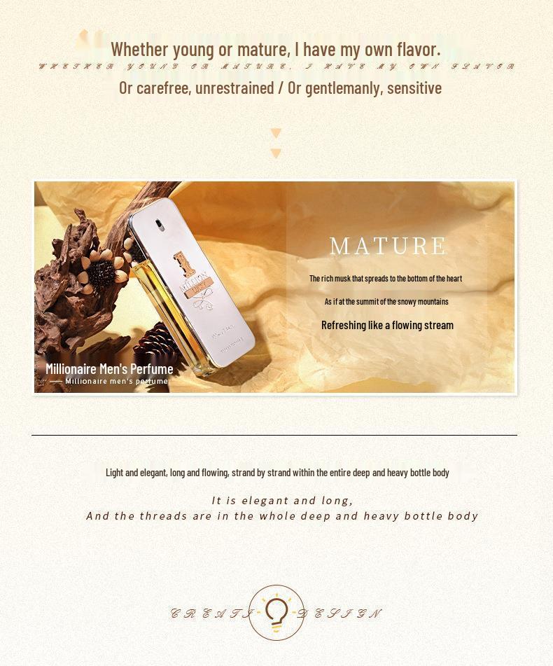 Cross Million Gold Brick Men's Perfume | 100ml Long-lasting Woody Fragrance | High-end Scent