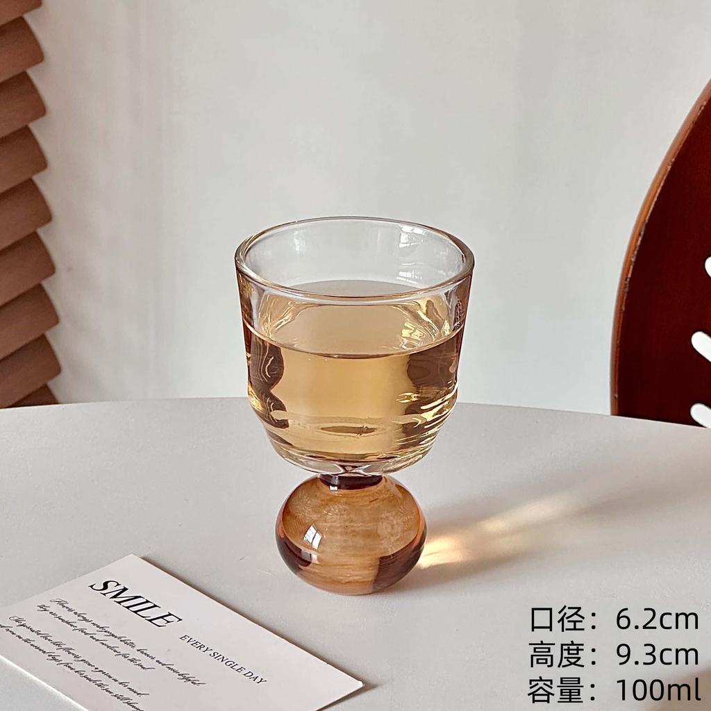 Sevimli Küre Tabanlı Cam Yaratıcı Orta Yüzyıl Viski Bardağı Baijiu Bardağı Çay İçme Bardağı Meyve Suyu Bardağı